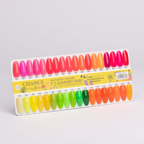 Chance Summer/Neon Shades Collection Matching Trio Set - 36 Colors ( Free 2 Color Charts and 2 Top Coats )