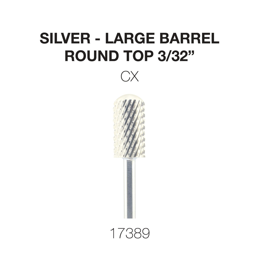 Cre8tion Silver Carbide- Large Barrel-Round Top 3/32"