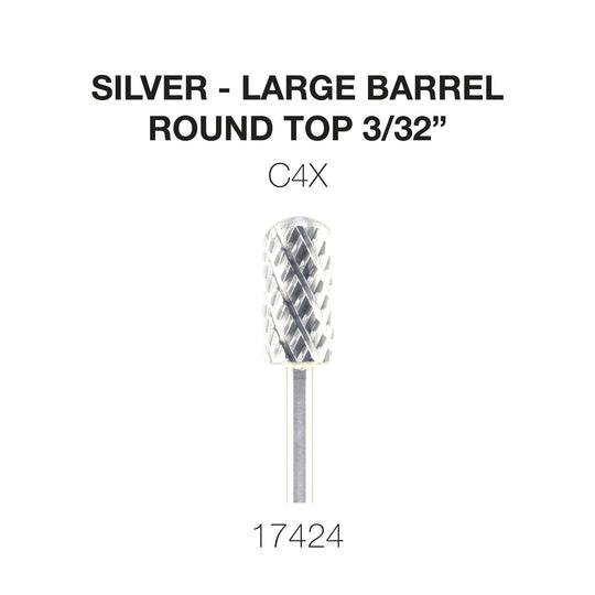 Cre8tion Silver Carbide- Large Barrel-Round Top 3/32"