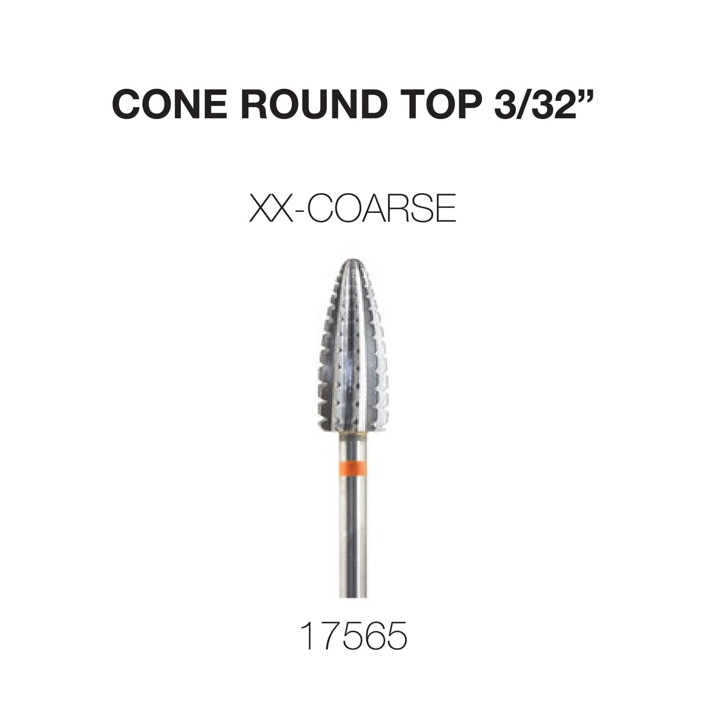 Cre8tion - Cone Round Top - Nail Filing Bit - 3/32"