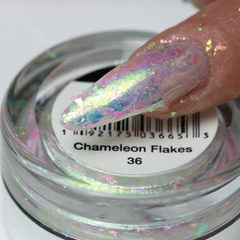 Chameleon Flakes Master Collection nail art by Hot Tips Beauty