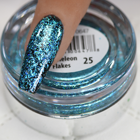 Chameleon Flakes Master Collection nail art by Hot Tips Beauty