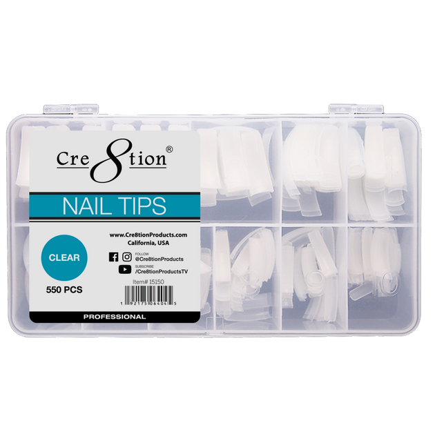 Cre8tion Clear Tips #0 - #10 550 pcs./box - Lamaisononlinestore