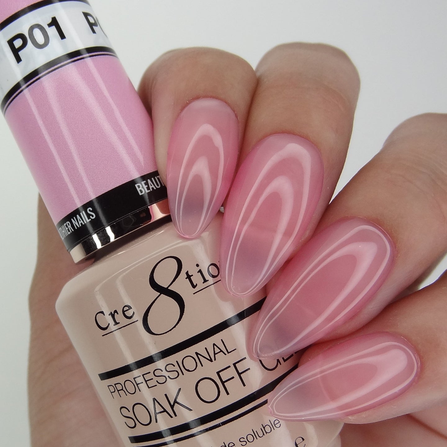 Cre8tion - Soak Off Gel System - Crystal Pink 01 