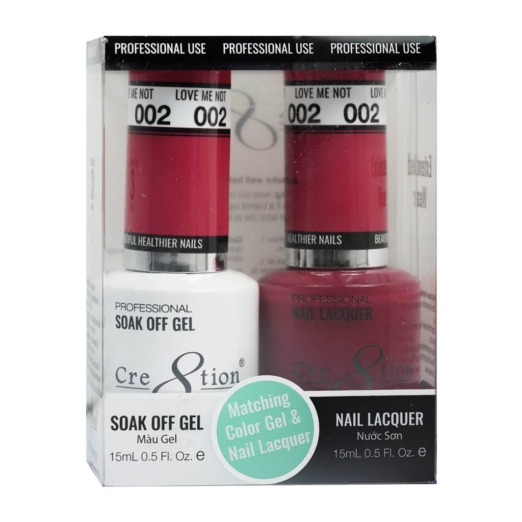 Cre8tion Matching Color Gel & Nail Lacquer 02 Cherry - Lamaisononlinestore