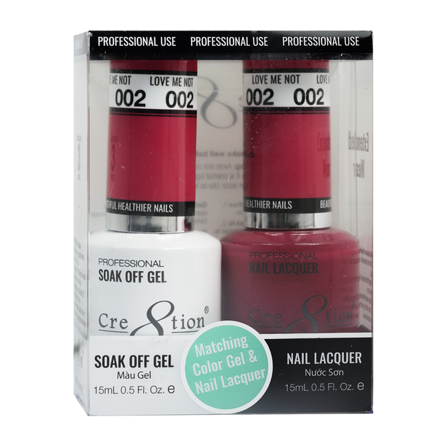 Cre8tion Matching Color Gel & Nail Lacquer 02 Cherry - Lamaisononlinestore