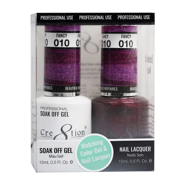 Cre8tion Matching Color Gel & Nail Lacquer 10 Fancy (Shimmery) - Lamaisononlinestore