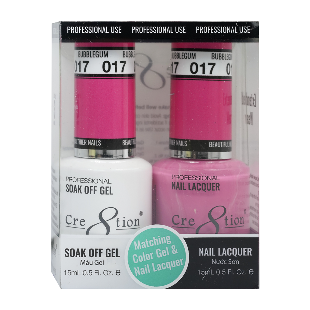 Cre8tion Matching Color Gel & Nail Lacquer 17 Bubblegum - Lamaisononlinestore