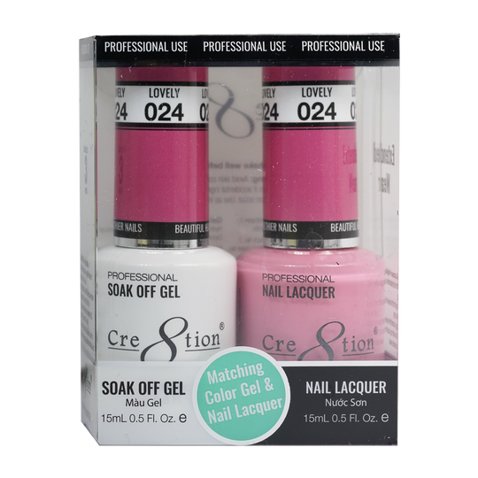 Cre8tion Matching Color Gel & Nail Lacquer 24 Lovely - Lamaisononlinestore