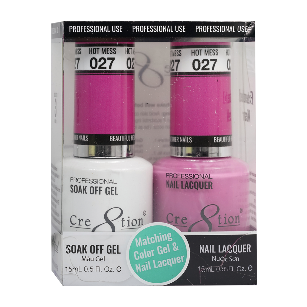 Cre8tion Matching Color Gel & Nail Lacquer 27 Hot Mess - Lamaisononlinestore