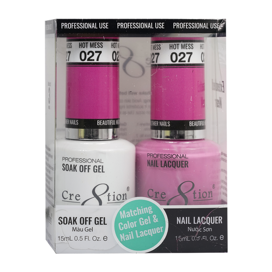 Cre8tion Matching Color Gel & Nail Lacquer 27 Hot Mess - Lamaisononlinestore