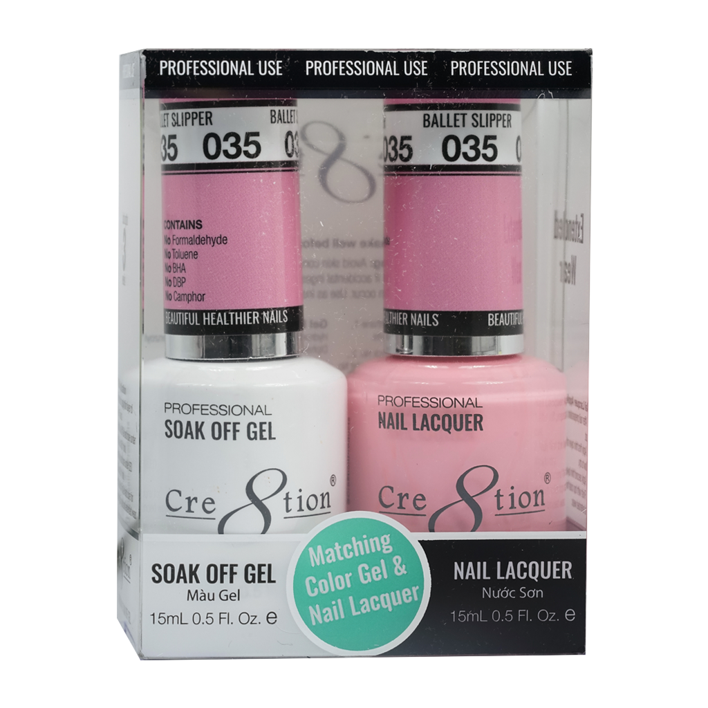 Cre8tion Matching Color Gel & Nail Lacquer 35 Ballet Slipper - Lamaisononlinestore