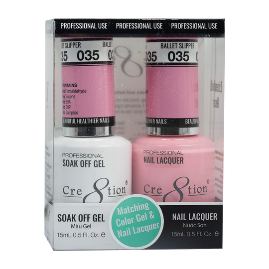 Cre8tion Matching Color Gel & Nail Lacquer 35 Ballet Slipper - Lamaisononlinestore