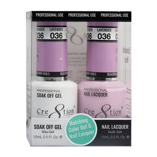 Cre8tion Matching Color Gel & Nail Lacquer 36 Lavender - Lamaisononlinestore