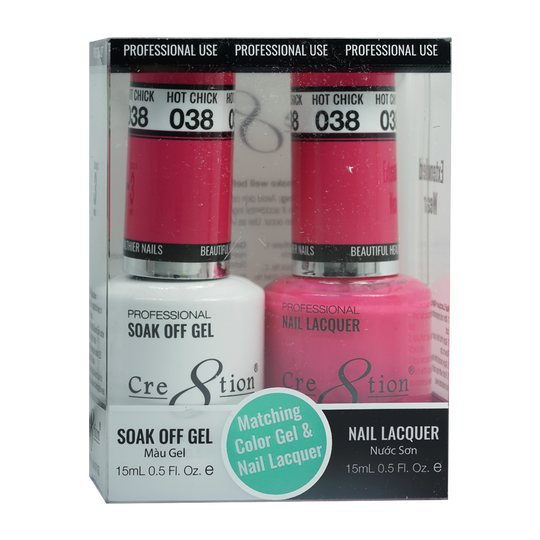 Cre8tion Matching Color Gel & Nail Lacquer 38 Hot Chick - Lamaisononlinestore