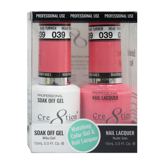 Cre8tion Matching Color Gel & Nail Lacquer 39 Head Turner (Neon) - Lamaisononlinestore