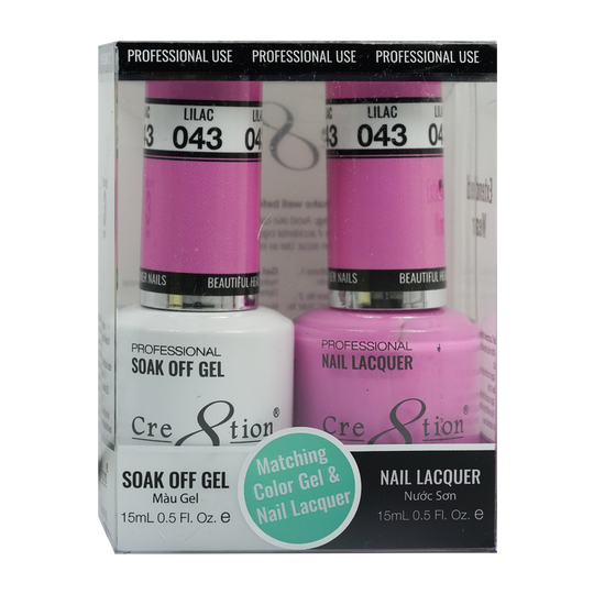 Cre8tion Matching Color Gel & Nail Lacquer 43 Lilac - Lamaisononlinestore