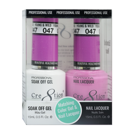 Cre8tion Matching Color Gel & Nail Lacquer 47 Young And Wild - Lamaisononlinestore