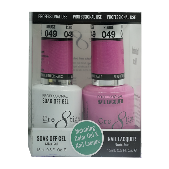 Cre8tion Matching Color Gel & Nail Lacquer 49 Rouge - Lamaisononlinestore