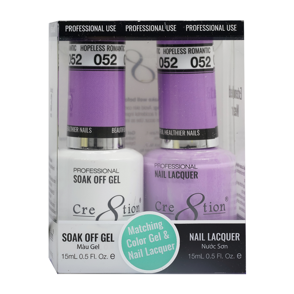 Cre8tion Matching Color Gel & Nail Lacquer 52 Hopeless Romantic - Lamaisononlinestore