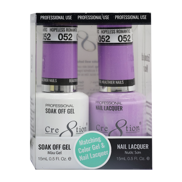 Cre8tion Matching Color Gel & Nail Lacquer 52 Hopeless Romantic - Lamaisononlinestore