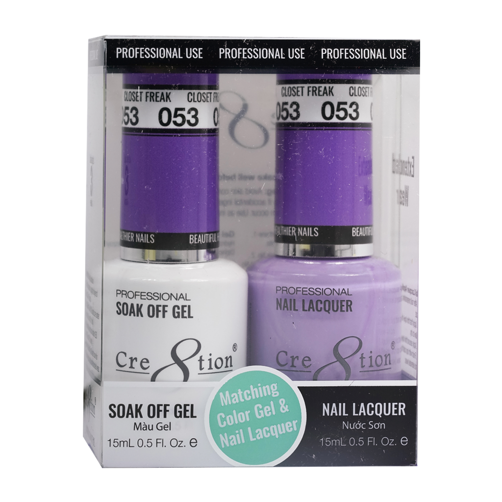 Cre8tion Matching Color Gel & Nail Lacquer 53 Closet Freak - Lamaisononlinestore