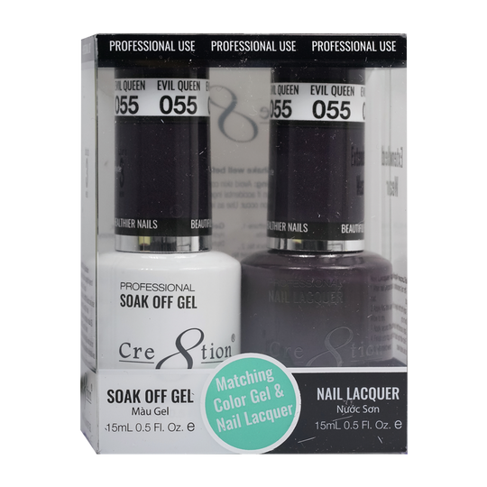 Cre8tion Matching Color Gel & Nail Lacquer 55 Evil Queen - Lamaisononlinestore