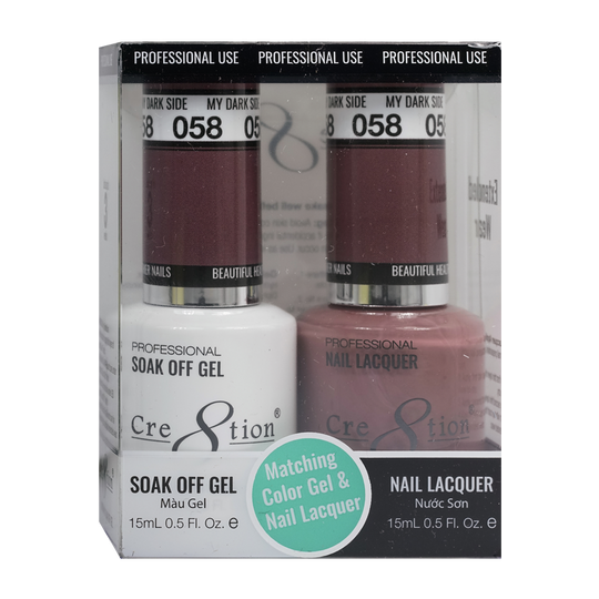 Cre8tion Matching Color Gel & Nail Lacquer 58 - 2am Light - Lamaisononlinestore