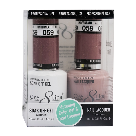 Cre8tion Matching Color Gel & Nail Lacquer 59 Underneath It All - Lamaisononlinestore