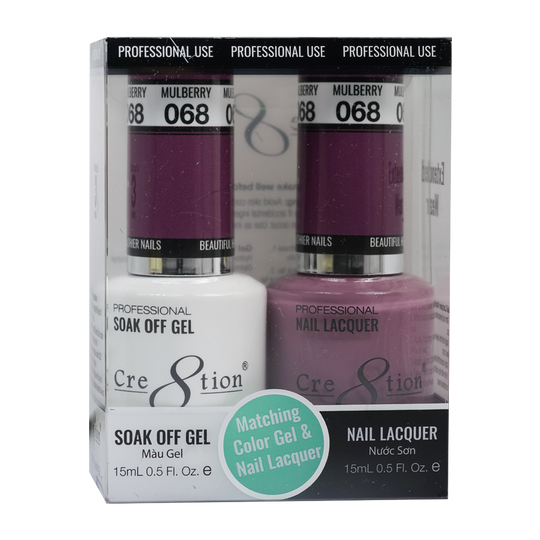 Cre8tion Matching Color Gel & Nail Lacquer 68 Mulberry - Lamaisononlinestore