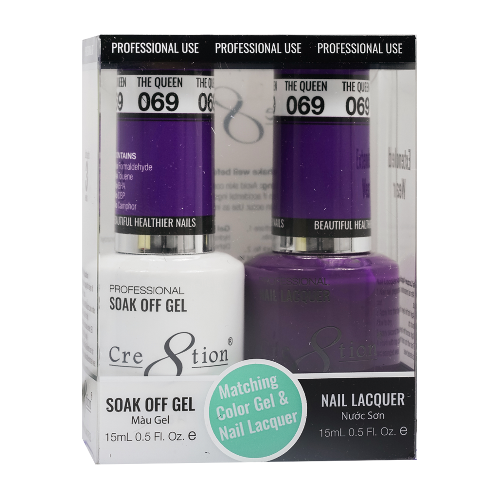 Cre8tion Matching Color Gel & Nail Lacquer 69 The Queen - Lamaisononlinestore