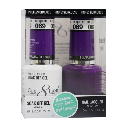 Cre8tion Matching Color Gel & Nail Lacquer 69 The Queen - Lamaisononlinestore