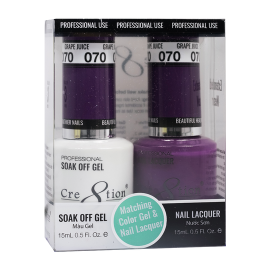 Cre8tion Matching Color Gel & Nail Lacquer 70 Grape Juice - Lamaisononlinestore