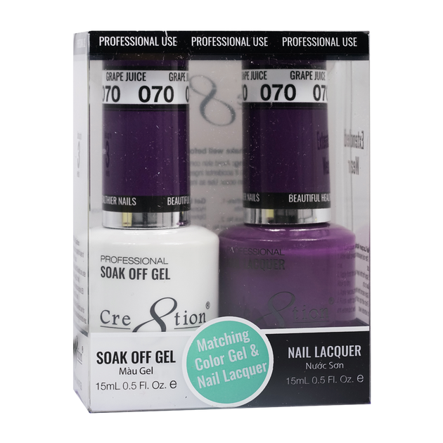 Cre8tion Matching Color Gel & Nail Lacquer 70 Grape Juice - Lamaisononlinestore