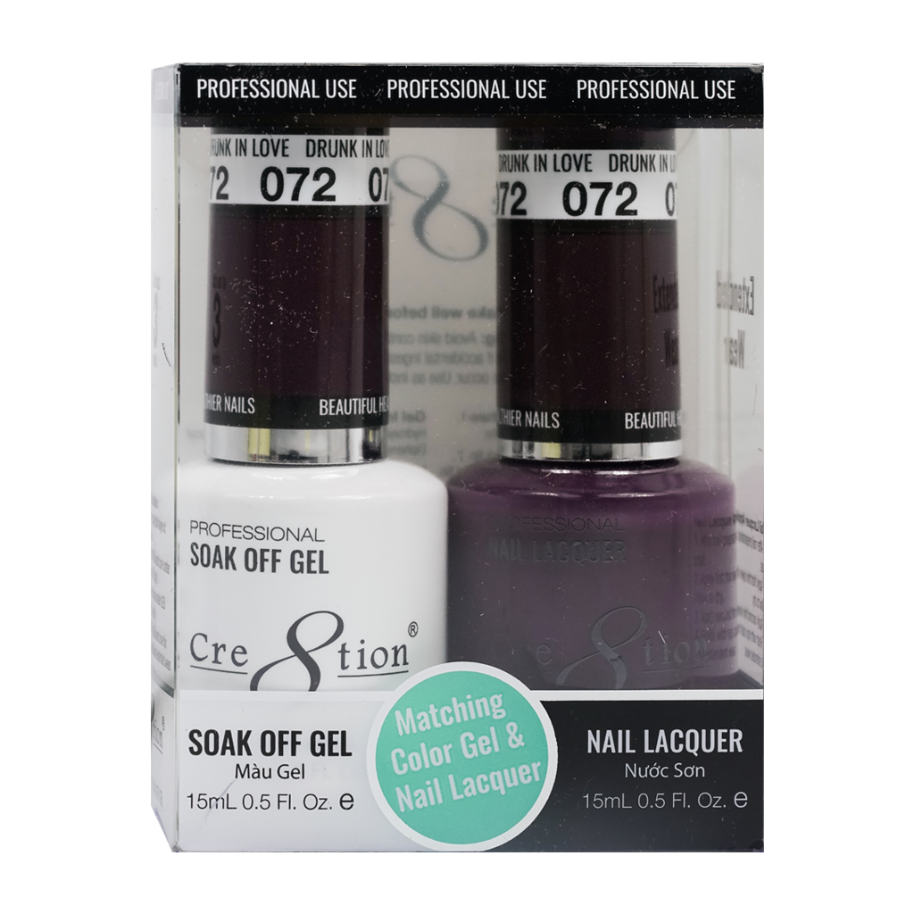 Cre8tion Matching Color Gel & Nail Lacquer 72 Drunk In Love - Treasure4nails