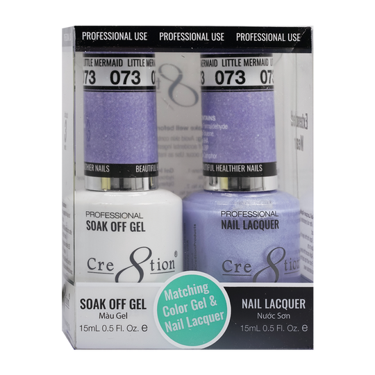 Cre8tion Matching Color Gel & Nail Lacquer 73 mermaid (Shimmery) - Treasure4nails