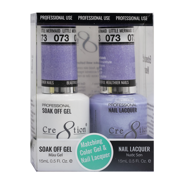 Cre8tion Matching Color Gel & Nail Lacquer 73 mermaid (Shimmery) - Treasure4nails