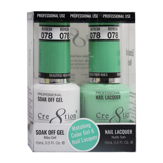 Cre8tion Matching Color Gel & Nail Lacquer 78 Refresh - Treasure4nails