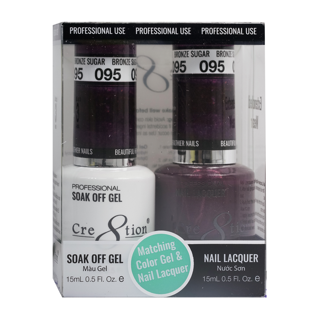 Cre8tion Matching Color Gel & Nail Lacquer 95 Acai Berry - Treasure4nails