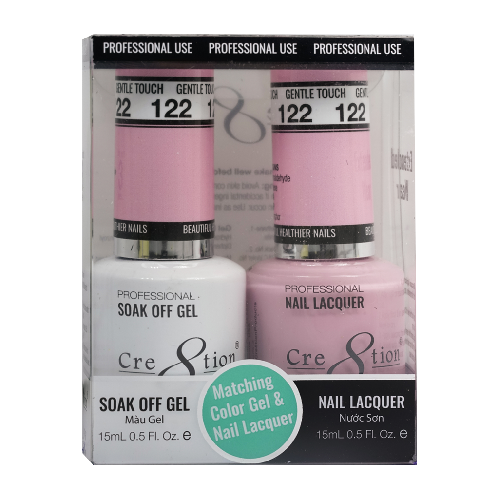 Cre8tion Matching Color Gel & Nail Lacquer 122 Gentle Touch - Treasure4nails