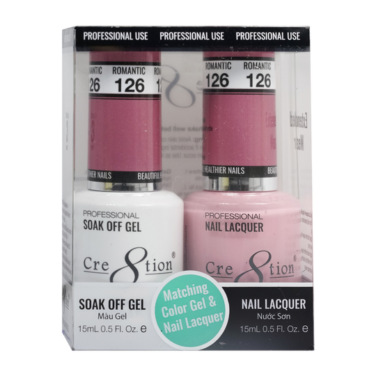 Cre8tion Matching Color Gel & Nail Lacquer 126 Romantic - Treasure4nails