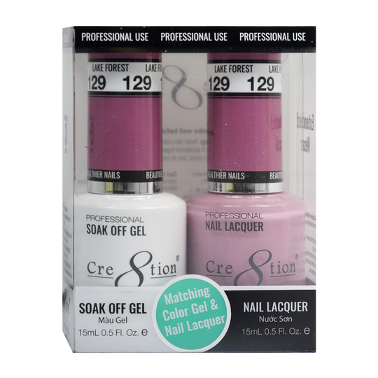 Cre8tion Matching Color Gel & Nail Lacquer 129 Monday Morning - Treasure4nails