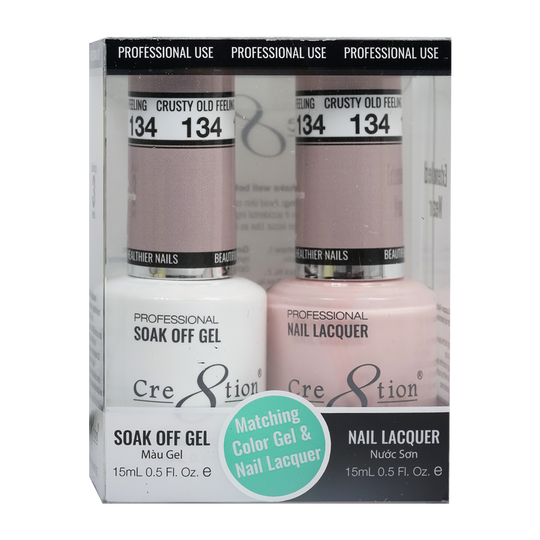 Cre8tion Matching Color Gel & Nail Lacquer 134 Neutral Zone - Treasure4nails