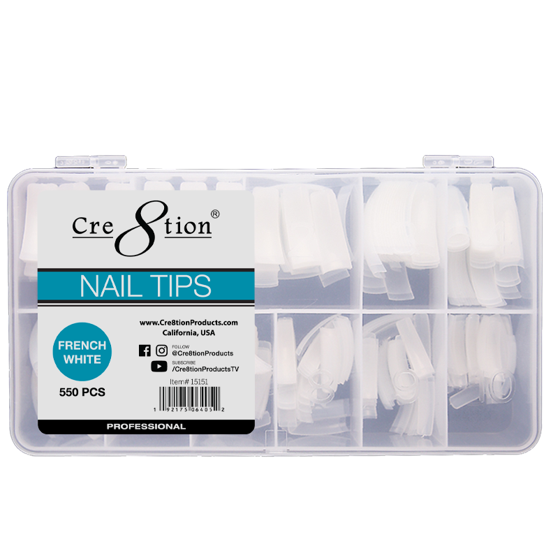 Cre8tion French White Tips #0 - #10 550 pcs./box - Lamaisononlinestore