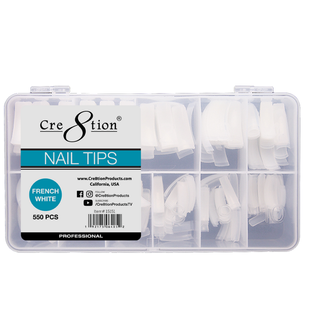 Cre8tion French White Tips #0 - #10 550 pcs./box - Lamaisononlinestore